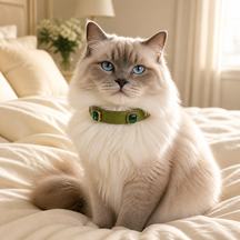 Emerald Forest Cat Collar with Vintage Green Crystal Details