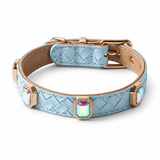 Icy Ocean Cat Collar with Aurora Crystal Details