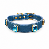 Icy Ocean Cat Collar with Aqua Crystal Details