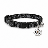 Haunted Web Cat Collar with Silver Bell and Spider Charm