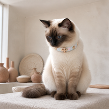 Prismatic Blossom Cat Collar with Rose-Gold Floral Detail