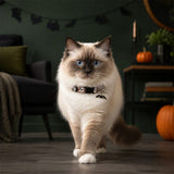 Midnight Blood Bat Cat Collar with Skull Bow and Bell
