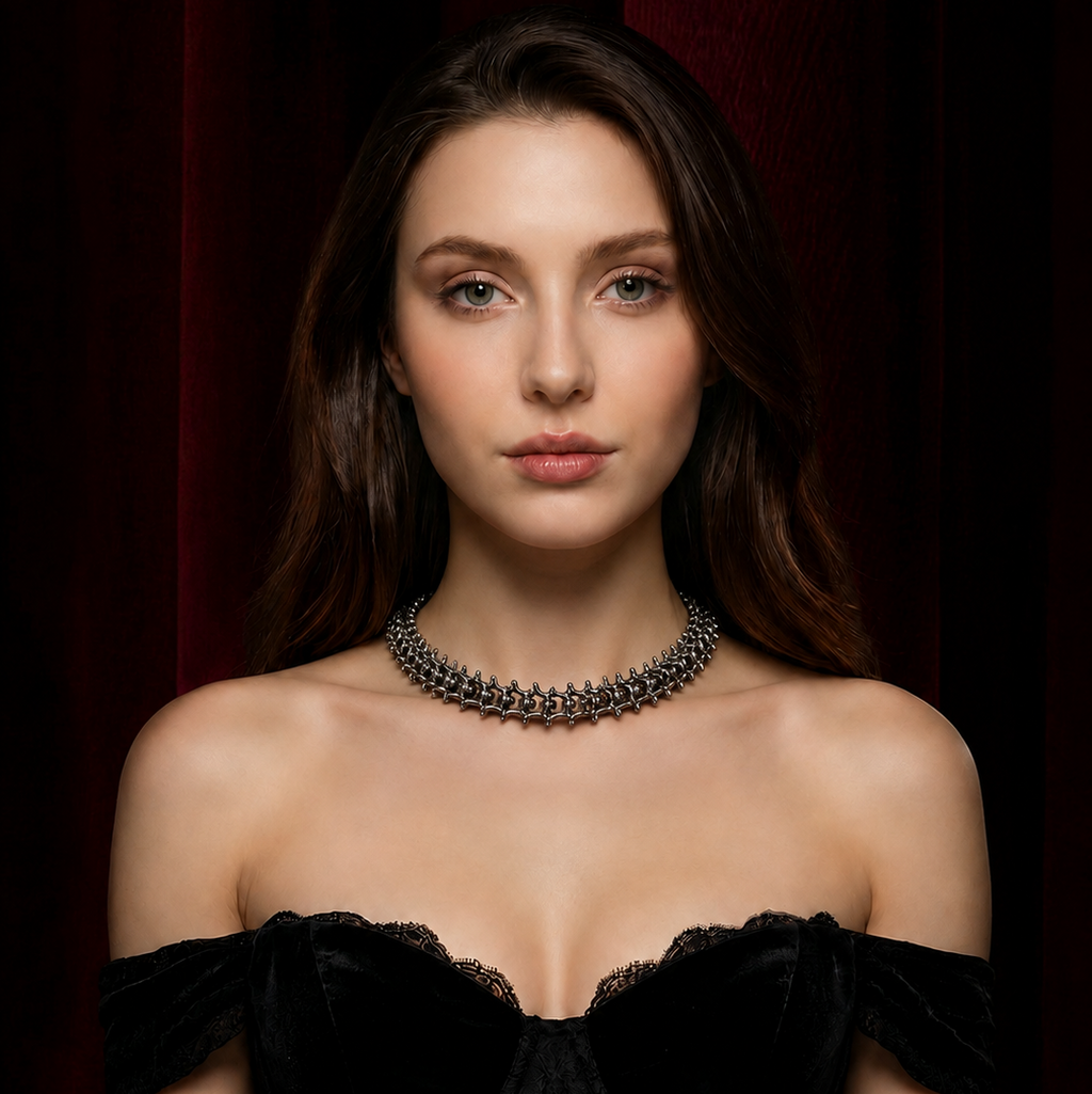 Bone Spine Choker | Gothic Statement-Collar Kette
