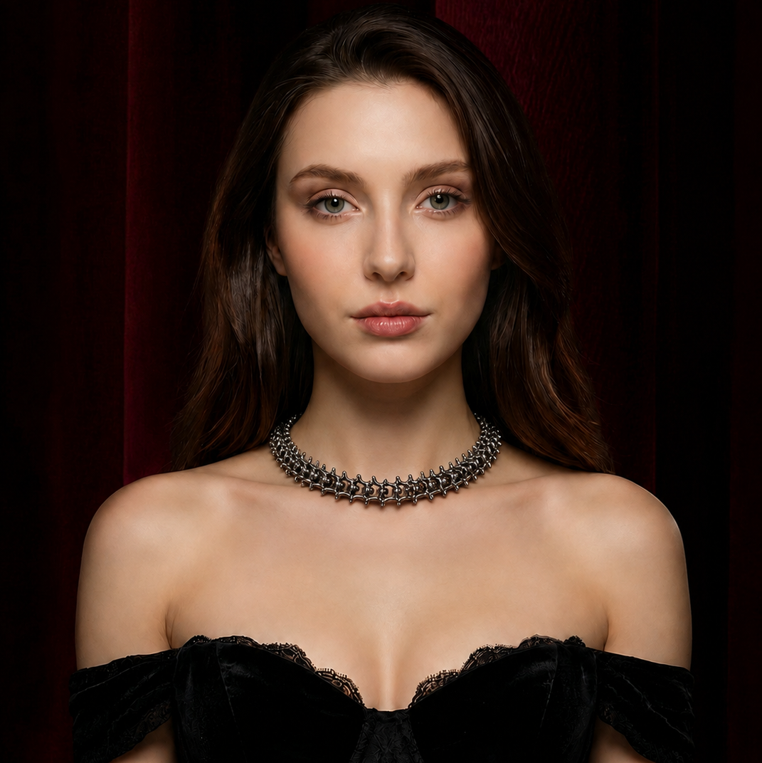 Bone Spine Choker | Gothic Statement-Collar Kette