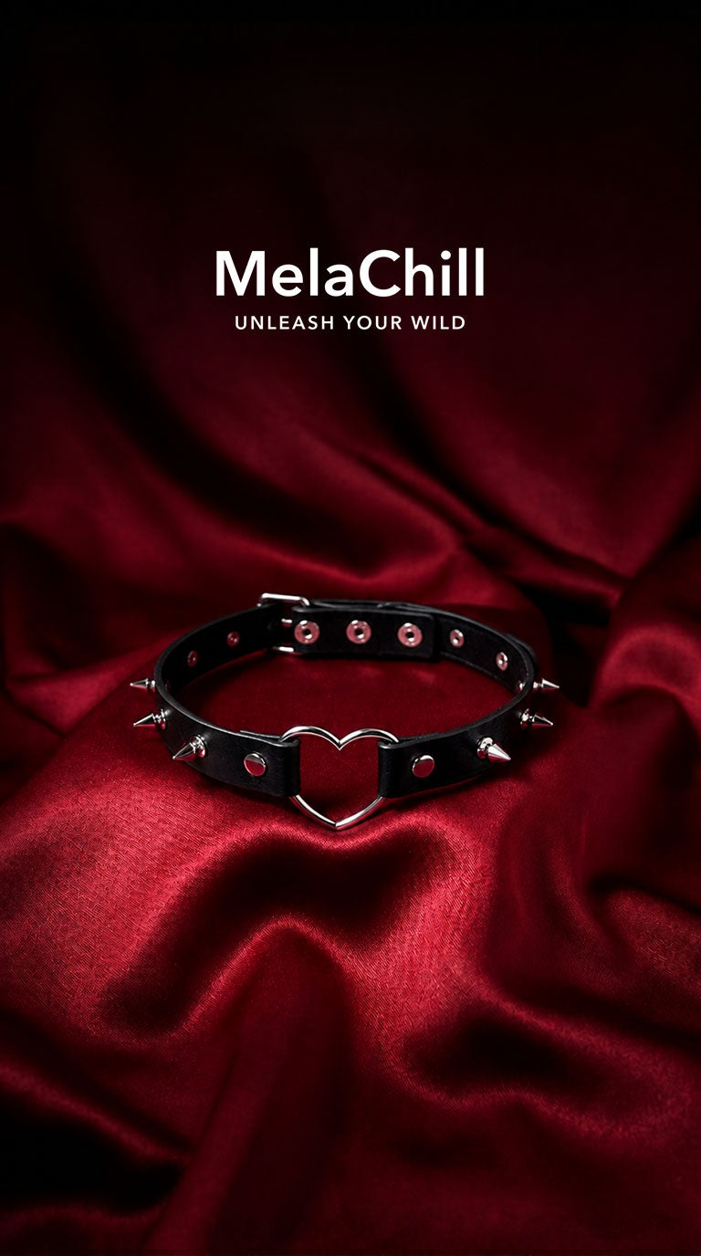 Black Heart Spike Choker — MelaChill