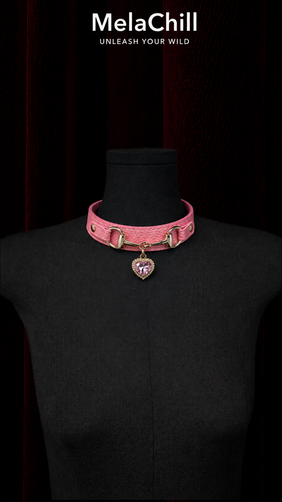 Peach Heart Crystal Choker