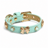 Mint Pearl Cat Collar with Rose-Gold Butterfly Bow