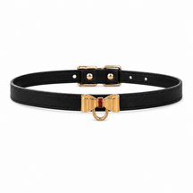 Black-Tie Dog Collar with Gold Bow Detail