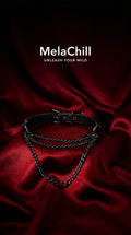 MelaChill Leather Choker Necklace | Minimalist Black Soft Leather Collar