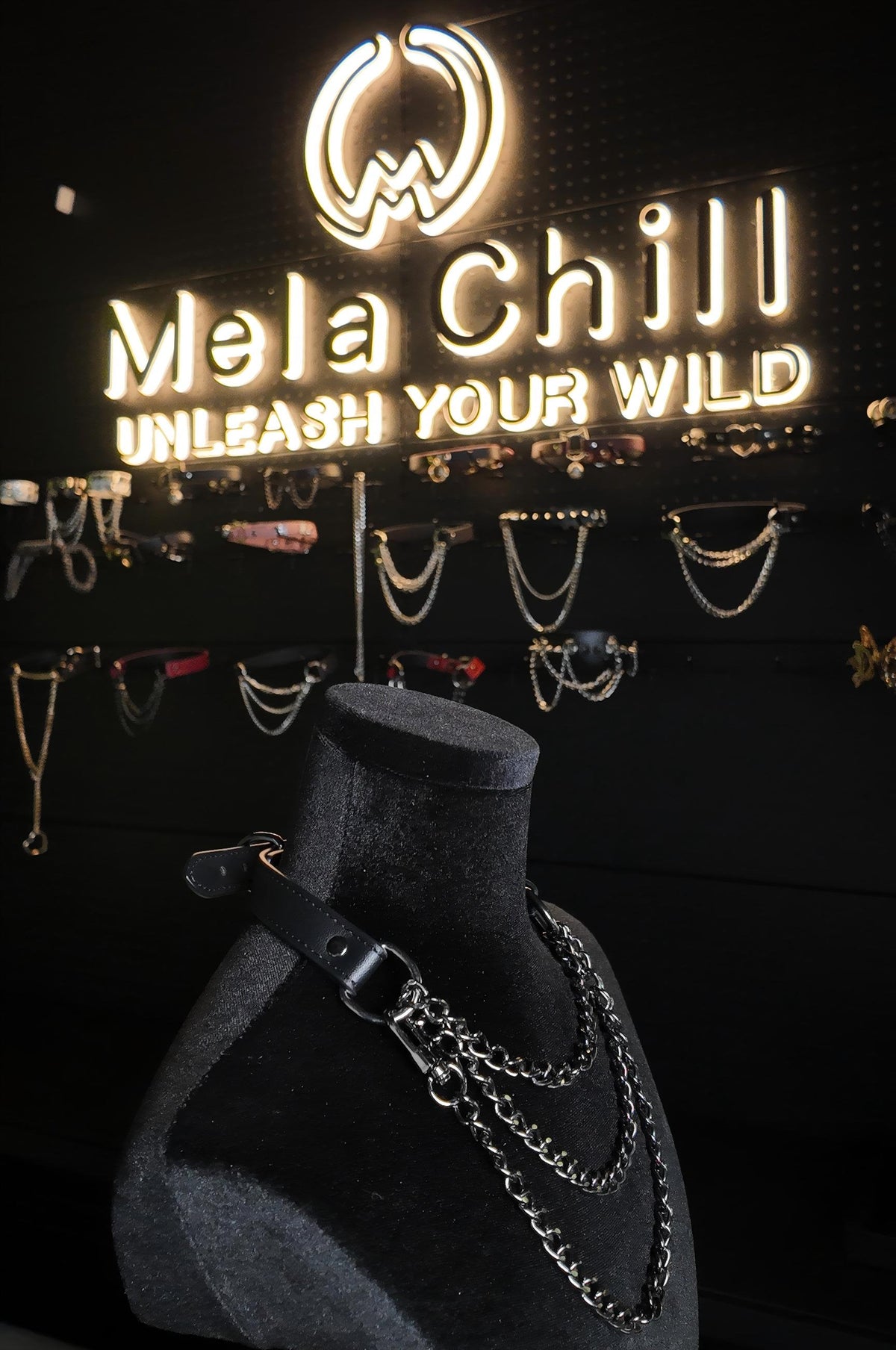 MelaChill Leather Choker Necklace | Minimalist Black Soft Leather Collar