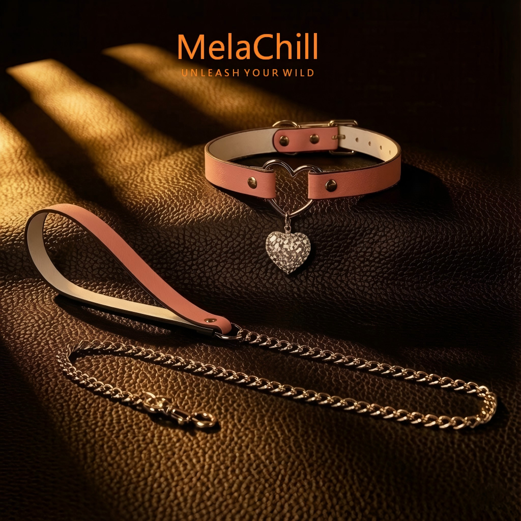 Leather Heart Pendant Adjustable Choker
