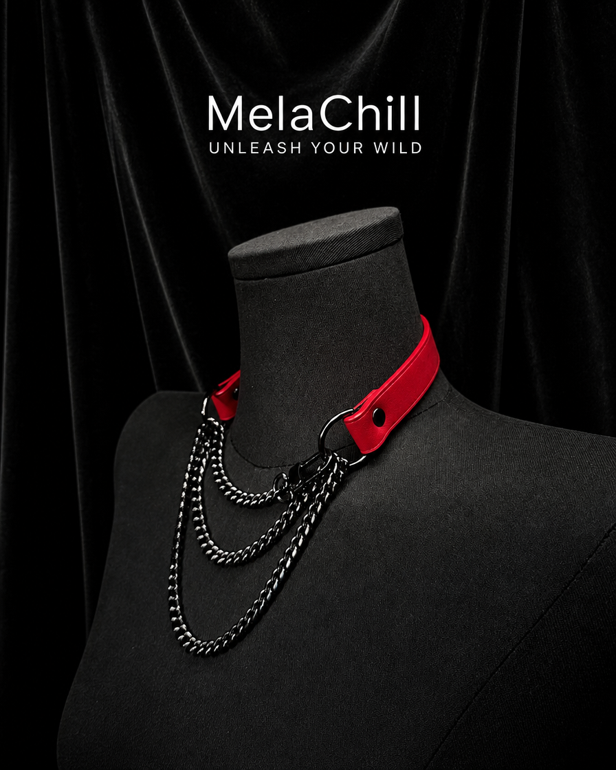 MelaChill [Breathless] Pulling Fashion and Fun Choker, Red
