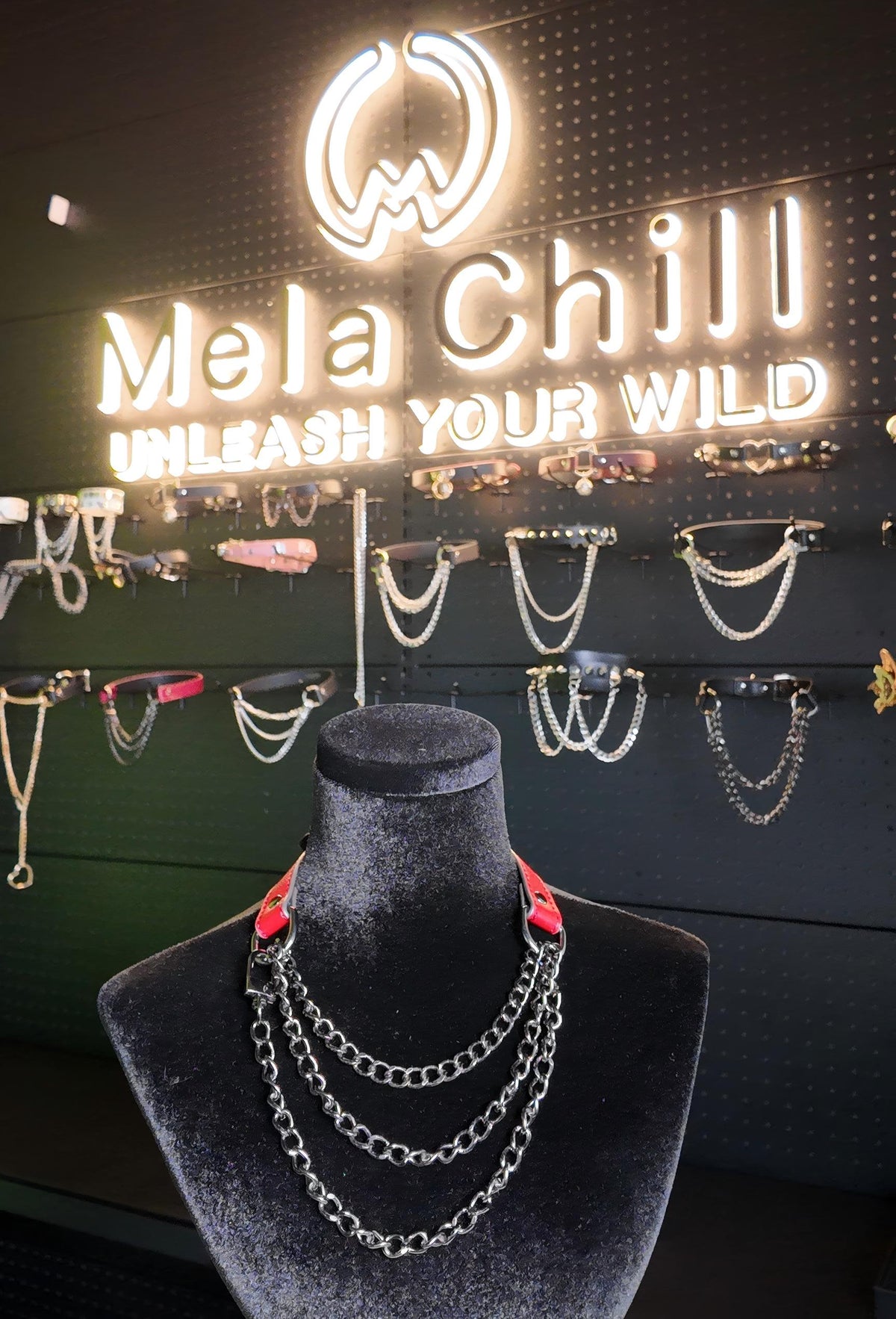 MelaChill Leather Choker Necklace | Minimalist Black Soft Leather Collar
