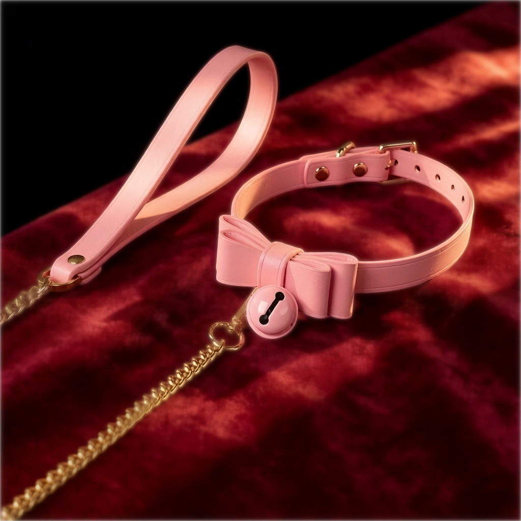 Leather Bow Bell Adjustable Choker