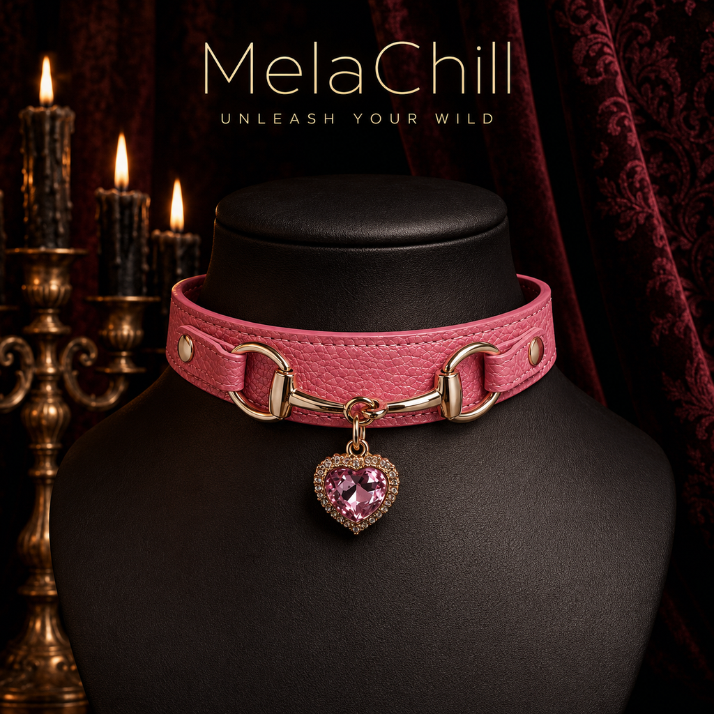 Peach Heart Crystal Choker