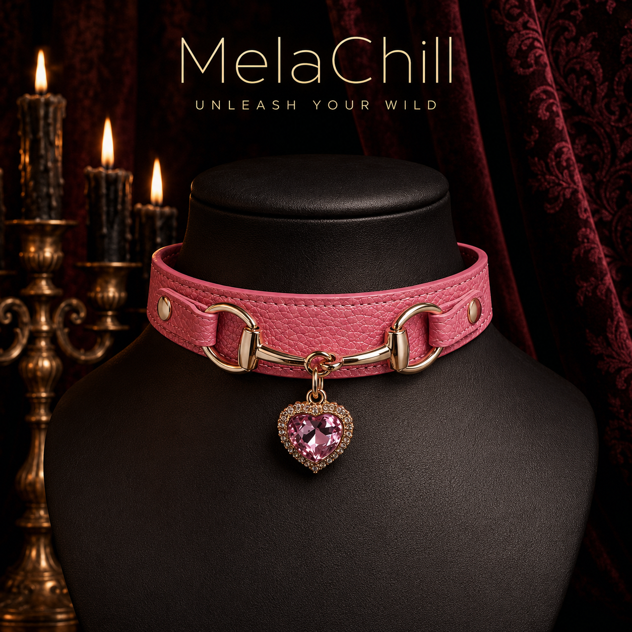 Peach Heart Crystal Choker