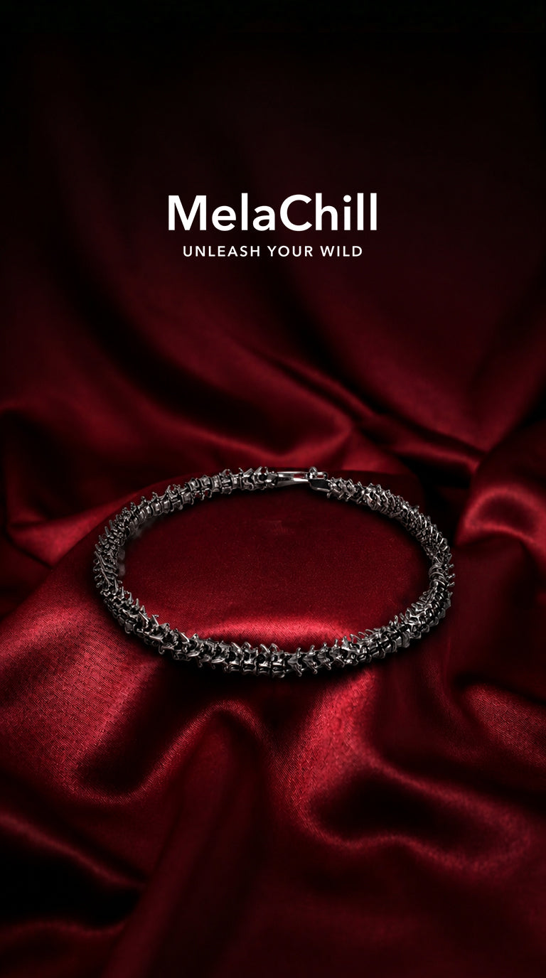 Black Gothic Bone Spine Choker Necklace | Vintage Gunmetal Fishbone Skeleton Collar