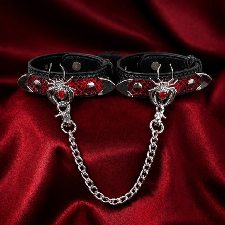 Spider Chain Wrist Cuff Set | Layered Gothic Bracelet & Choker Set