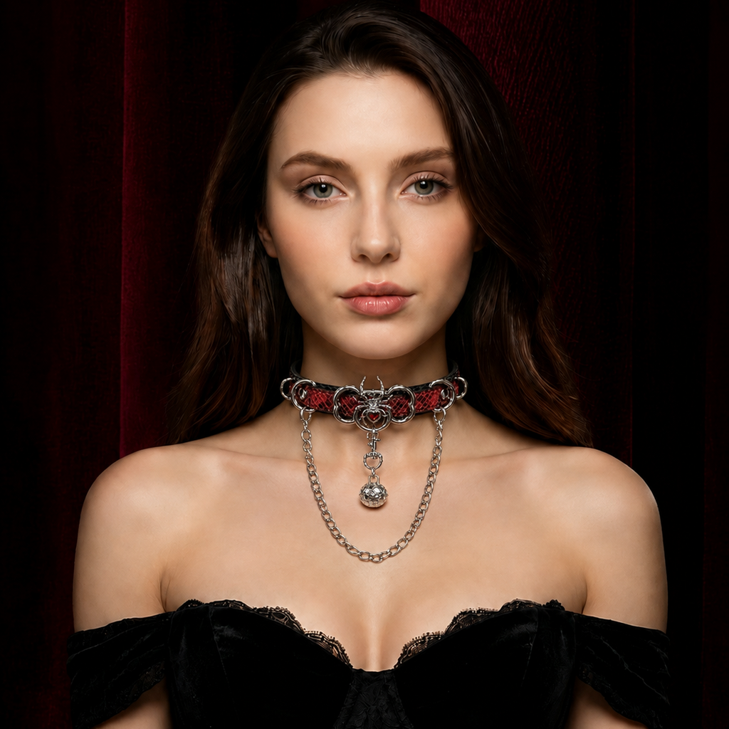 Spider Chain Wrist Cuff Set | Layered Gothic Bracelet & Choker Set