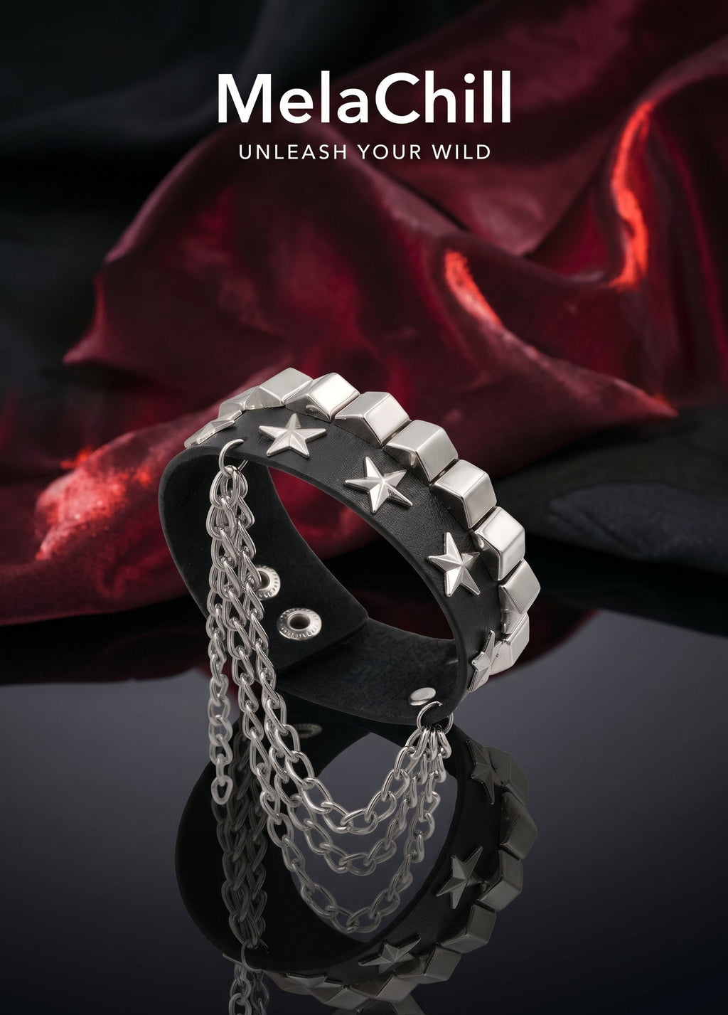 Black Star Chain Wrist Cuff