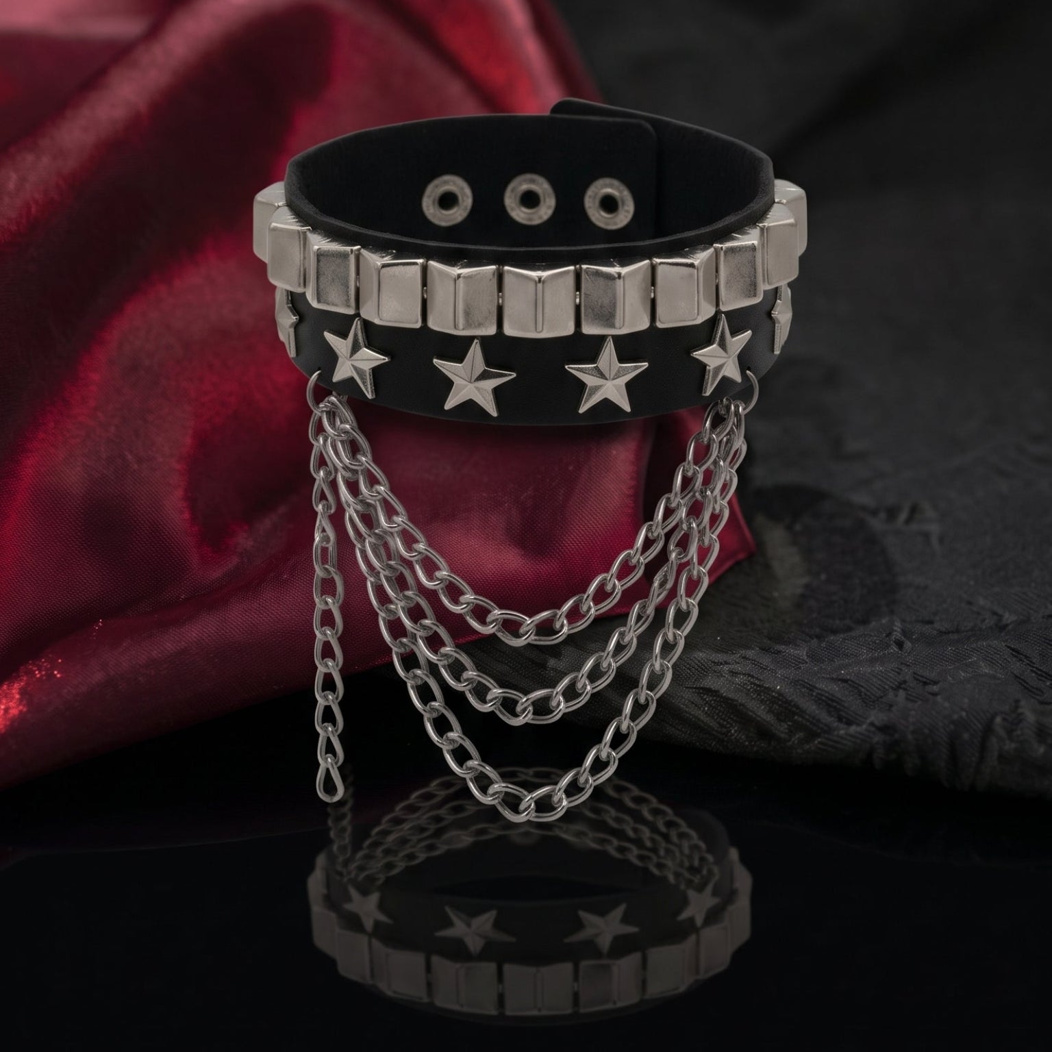 Black Star Chain Wrist Cuff