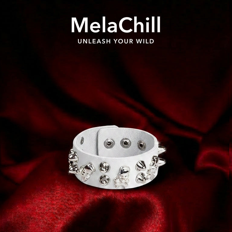 White Skull Spike Wrist Cuff