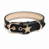 Midnight Star Cat Collar with Gold-Tone Guardian Emblem