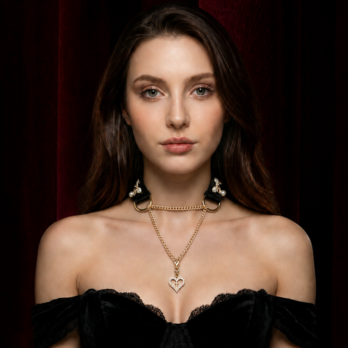 Black Velvet Choker | Adjustable Chain Pendant Necklace