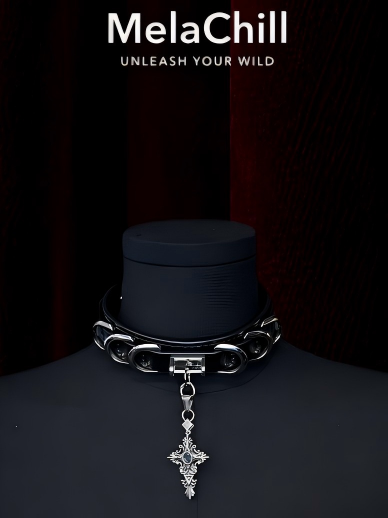 Dark Gothic Winged Cross Choker