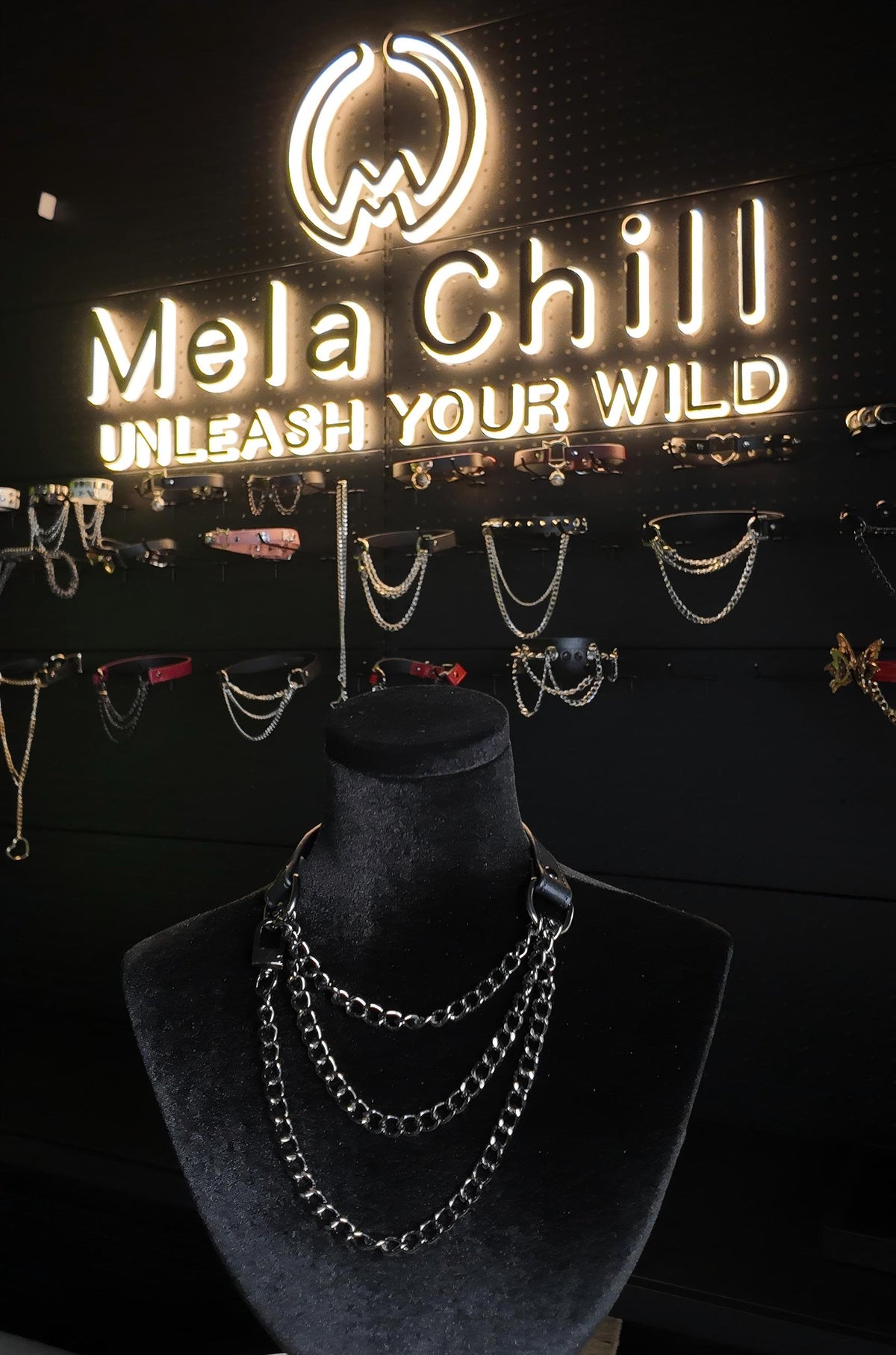 MelaChill Leather Choker Necklace | Minimalist Black Soft Leather Collar
