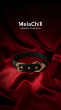Simple Gold O-Ring Buckle Choker Necklace | Black Grain Faux Leather Collar with Polished Gold Hardware