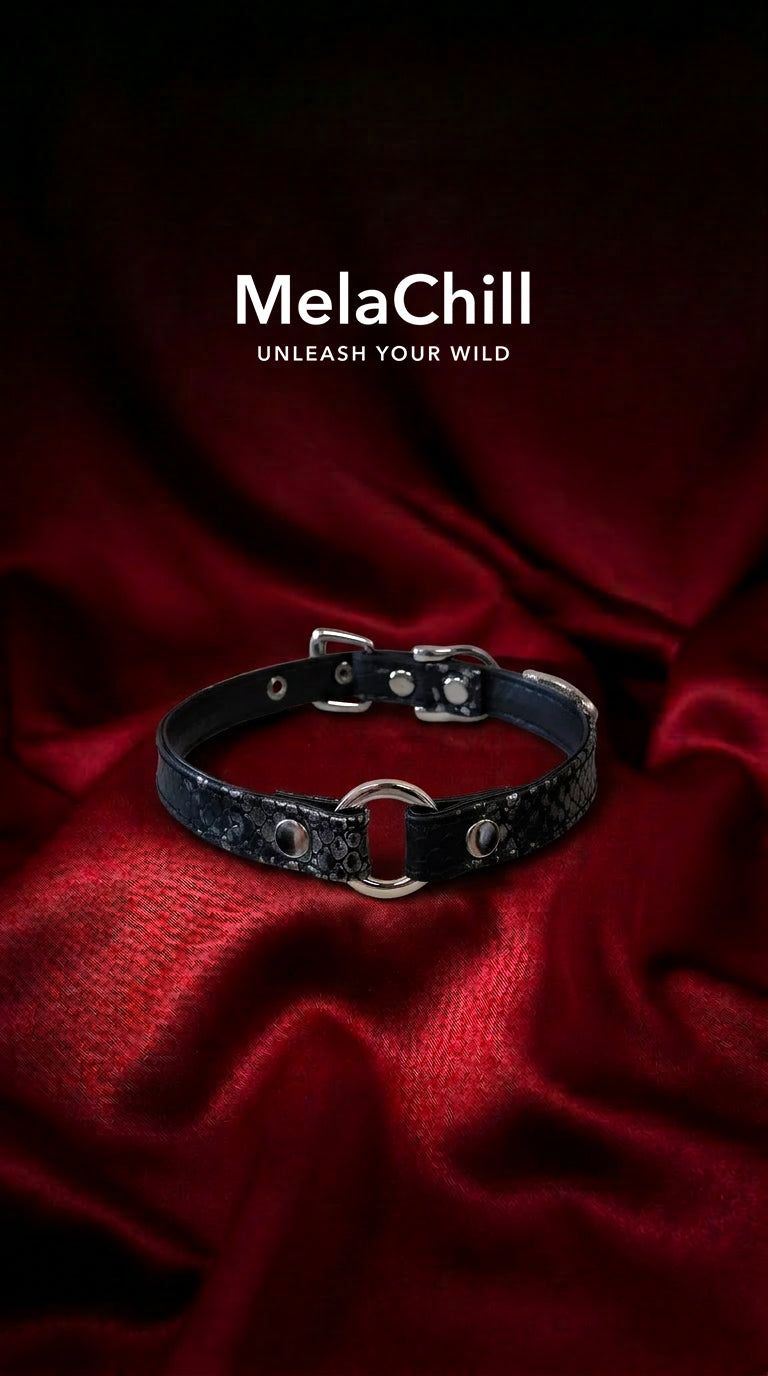 Black Studded O-Ring Choker