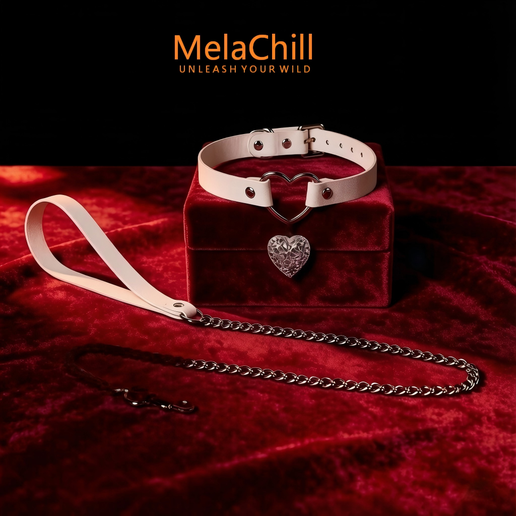 Leather Heart Pendant Adjustable Choker
