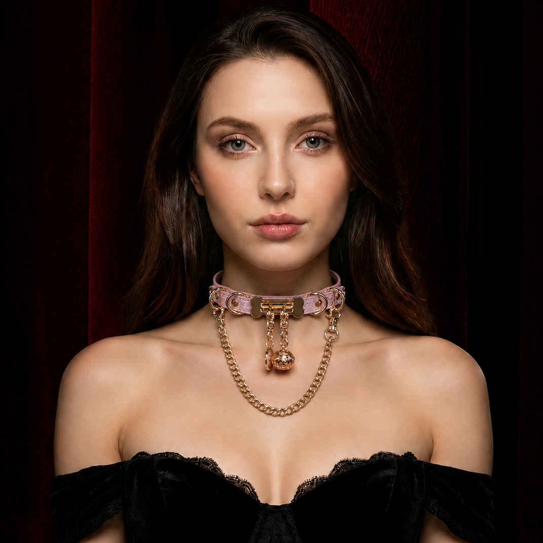 Pink O-Ring Choker | Layered Chain Collar Necklace