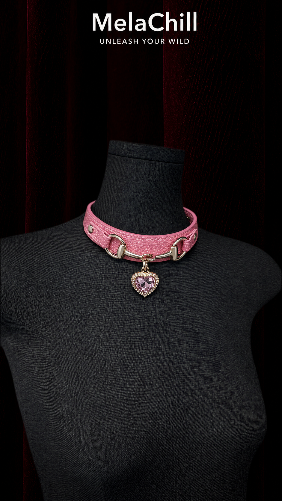 Peach Heart Crystal Choker