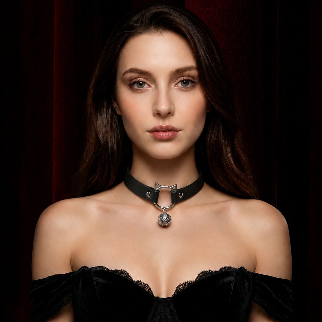 Cat Ear Bell Choker | Playful Gothic Collar Collar