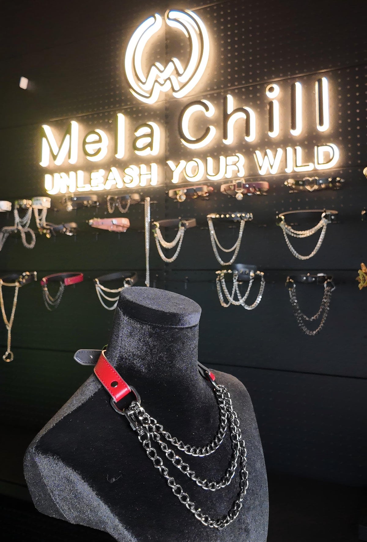 MelaChill Leather Choker Necklace | Minimalist Black Soft Leather Collar