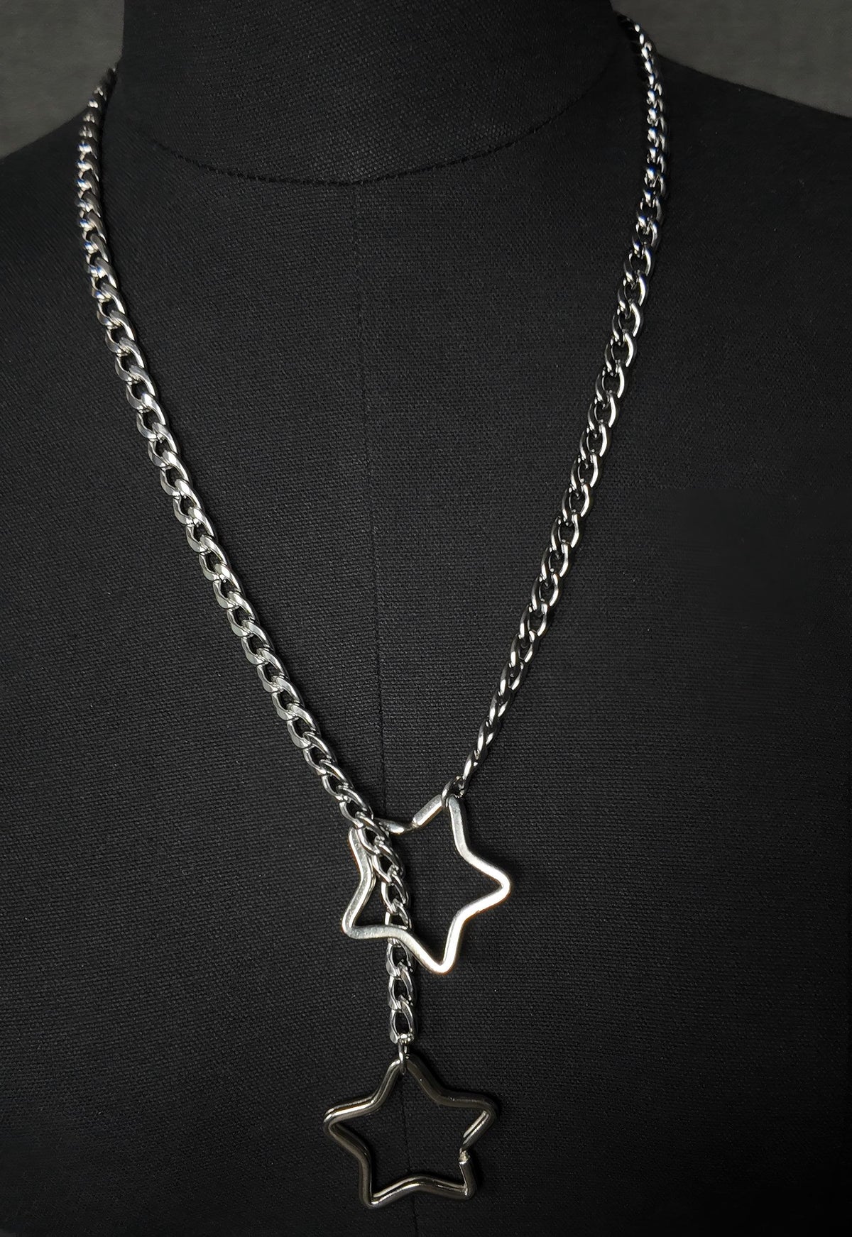 MelaChill Gothic Punk Pentagram Necklace | Minimalist Silver Star Choker