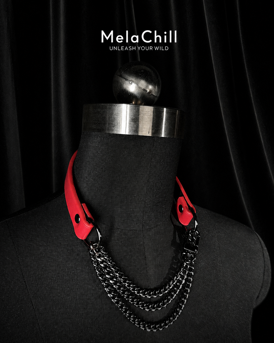 MelaChill [Breathless] Pulling Fashion and Fun Choker, Red