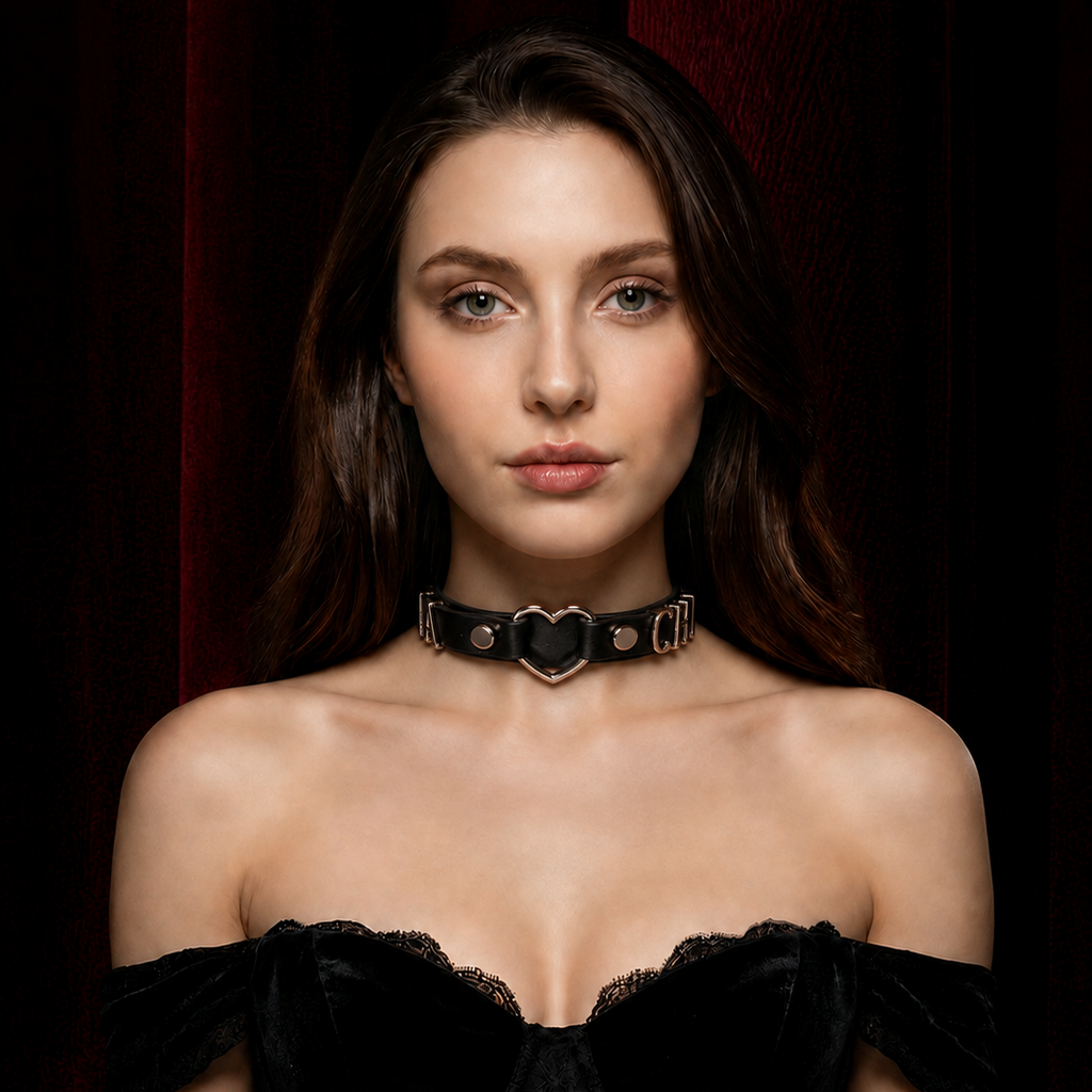 Custom Initial Leather Adjustable Choker