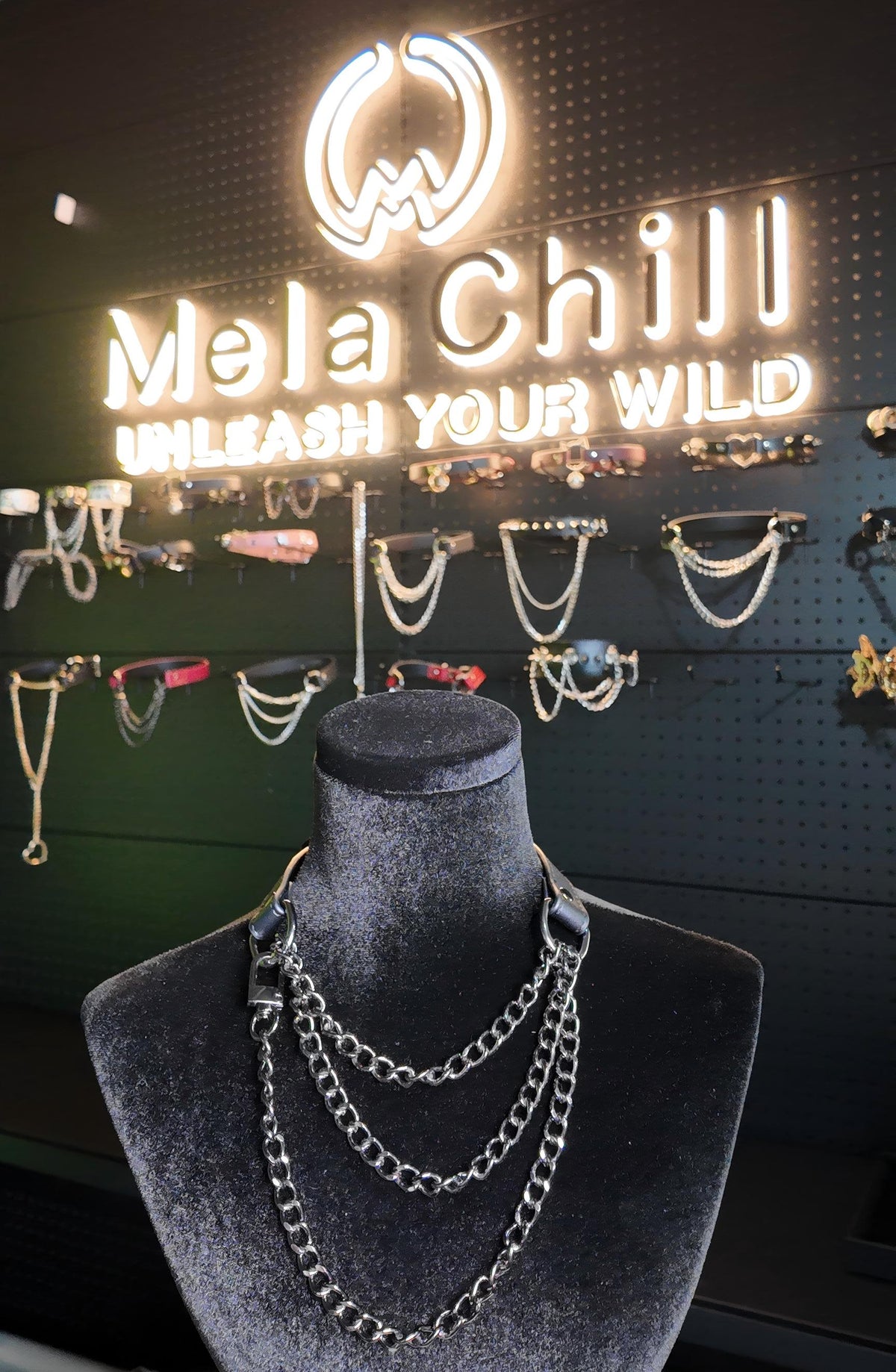 MelaChill Leather Choker Necklace | Minimalist Black Soft Leather Collar