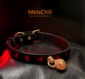 Leather Hollow Heart Bell Adjustable Choker