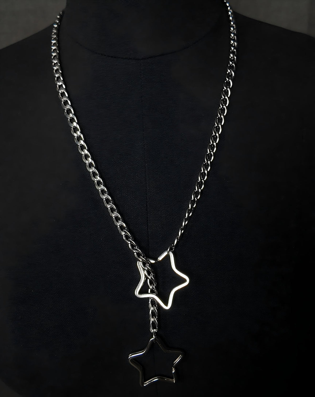 MelaChill Gothic Punk Pentagram Necklace | Minimalist Silver Star Choker