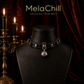Leather Cat Bell Adjustable Choker
