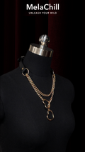 Gold Heart Leather Choker