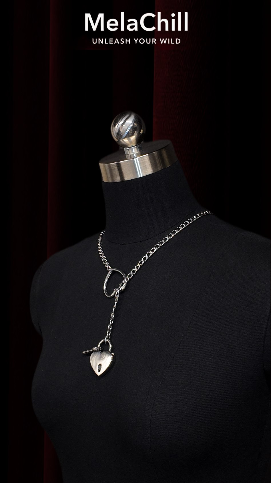 Silver Lariat Heart Key Choker — MelaChill