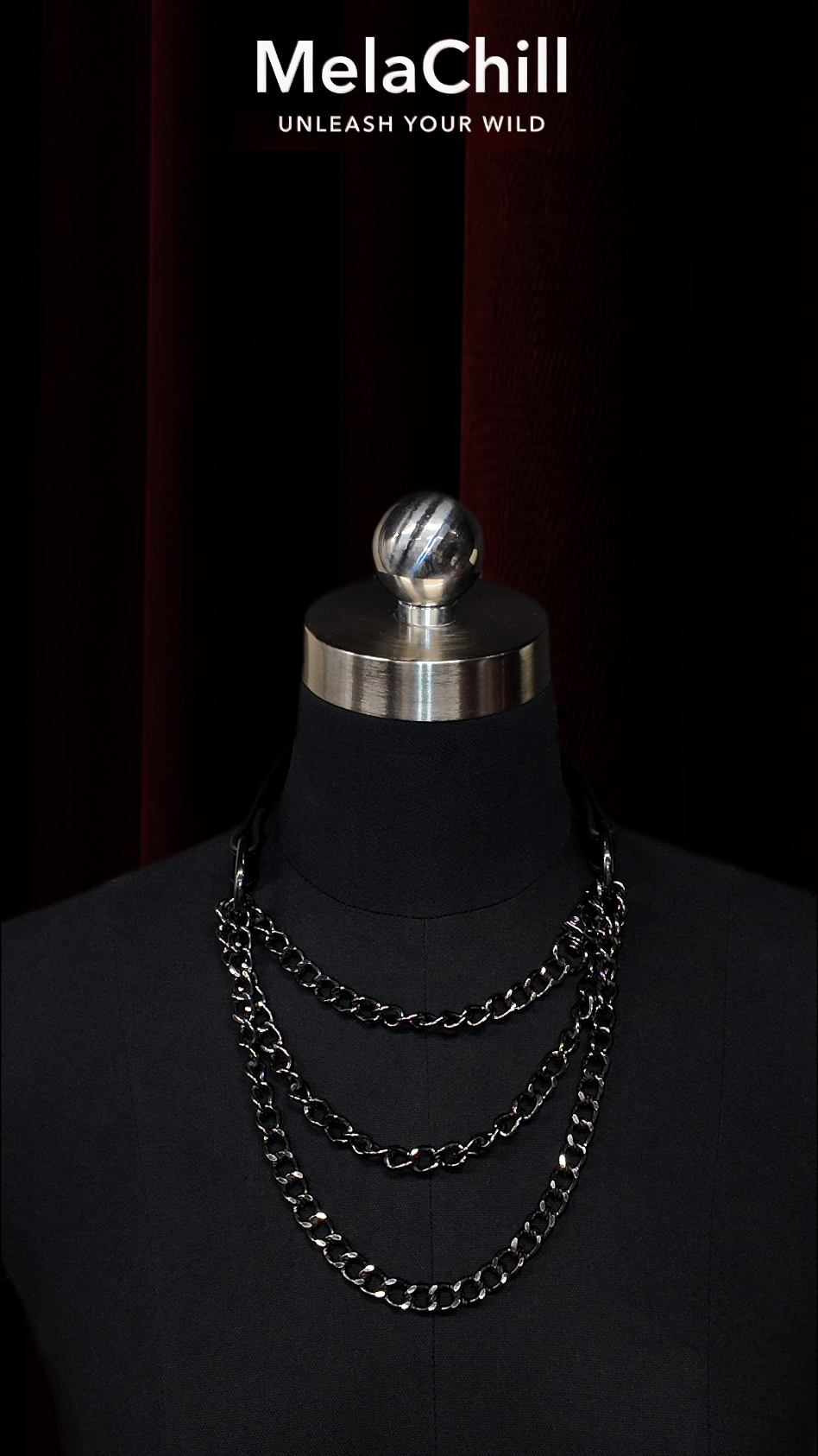 MelaChill Leather Choker Necklace | Minimalist Black Soft Leather Collar