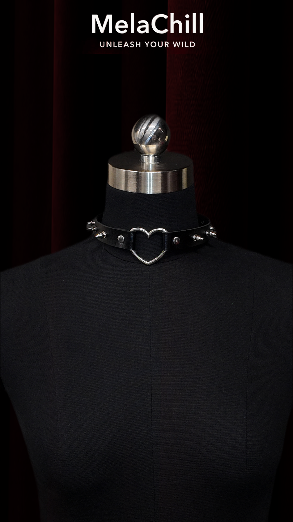 Black Heart Spike Choker — MelaChill