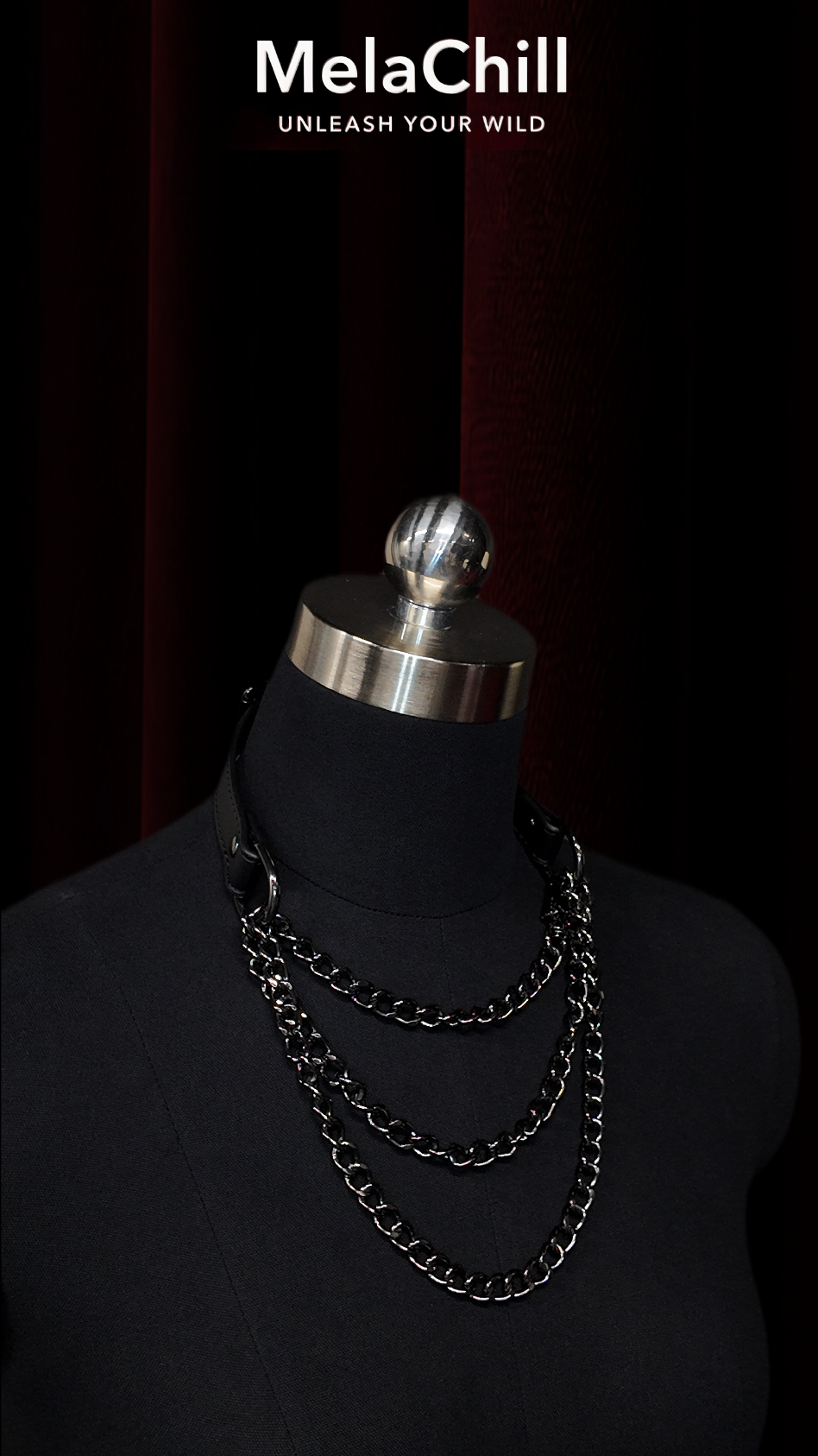 MelaChill Leather Choker Necklace | Minimalist Black Soft Leather Collar