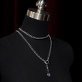 Purple Gem Heart Lariat Choker